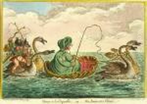 [ ] Venus A La Coquelle, - Or - The Swan-sea Venus Oil Painting by James Gillray