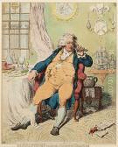 A Voluptuary Under The Horrors Of Digestion Oil Painting by James Gillray