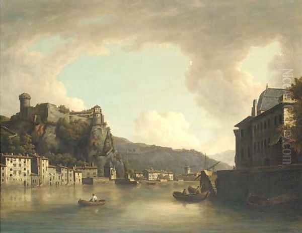 View of the Chateau of Pierre Encise, Lyon Oil Painting by William Marlow