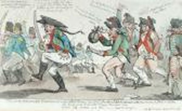 The New Prussion Exercise... Oil Painting by James Gillray