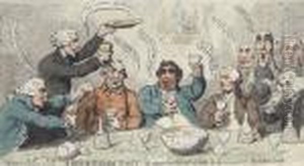 A Birmingham Toast, As Given On 14th July, By The - Revolutionsociety Oil Painting by James Gillray