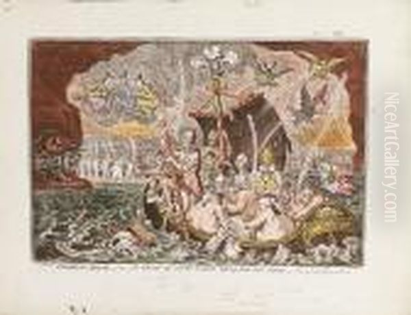 Charon's-boat.-or-the Ghost's Of
 'all The Talents' Taking Their Last Voyage,-from The Pope's Gallery At 
Rome Oil Painting by James Gillray