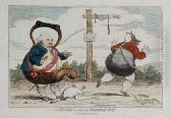 The Kettle Hooting The Porridge Pot Oil Painting by James Gillray