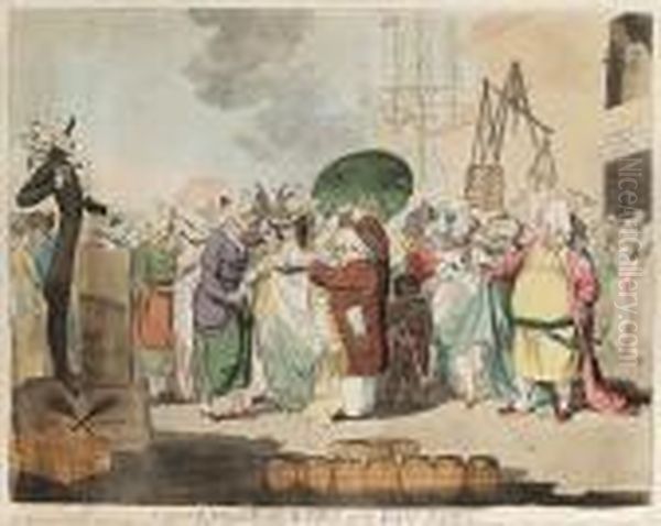 A Sale Of English Beauties, In The East Indies Oil Painting by James Gillray