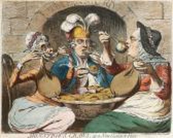 Monstrous Craws, At A New Coalition Feast Oil Painting by James Gillray