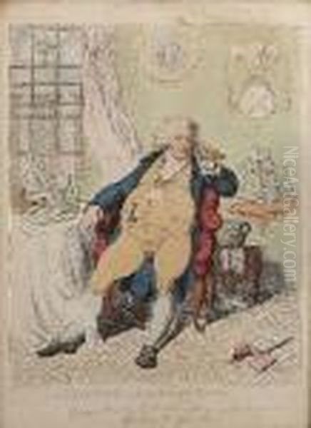 A Voluptuary Under The Horrors Of Digestion Oil Painting by James Gillray