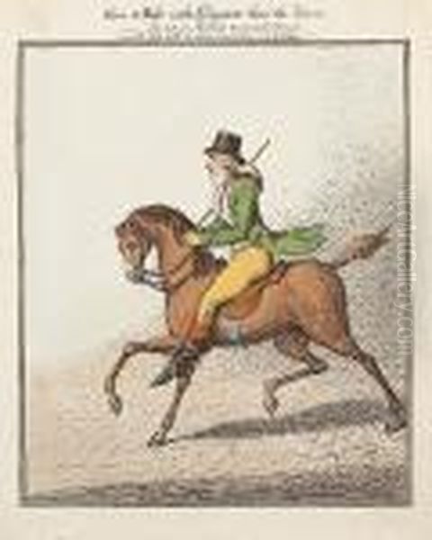 How To Ride With Elegance Thro' The Streets Oil Painting by James Gillray