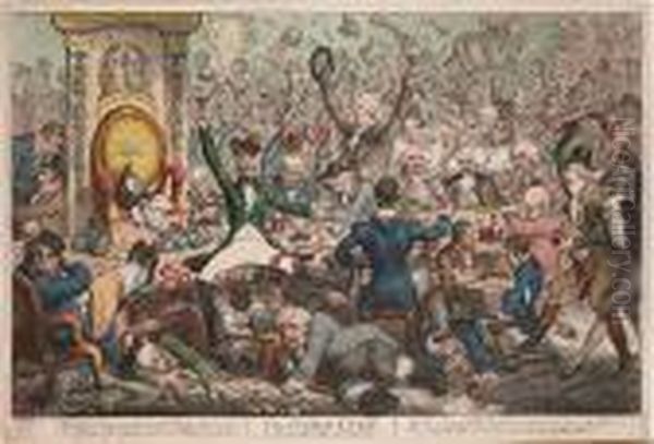 The Union-club Oil Painting by James Gillray