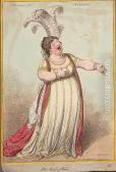 A Bravura Air Mandane Oil Painting by James Gillray