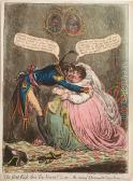 The First Kiss This Ten Years!-or-the Meeting Of Britannia & Citizen Francois Oil Painting by James Gillray