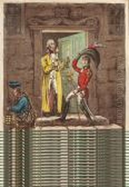 A Hint To Young Officers Oil Painting by James Gillray