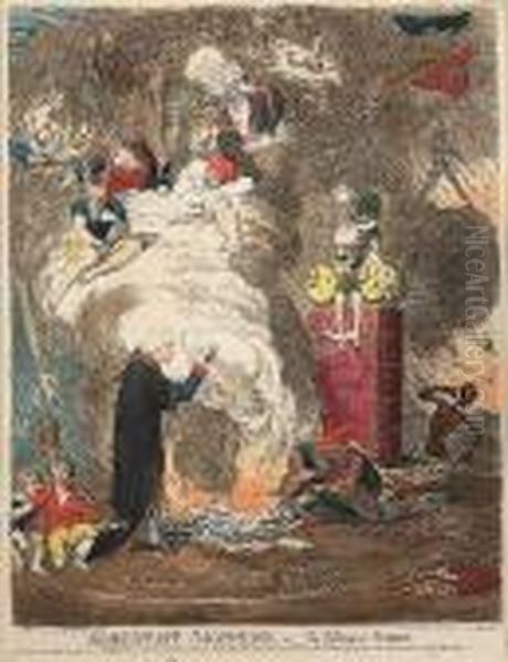 Shakespeare-sacrificed; -or- The Offering To Avarice Oil Painting by James Gillray