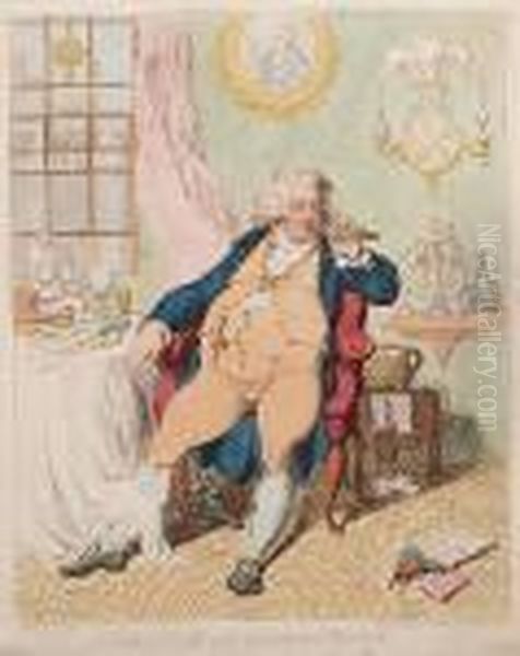 A Voluptory Under The Horrors Of Digestion Oil Painting by James Gillray