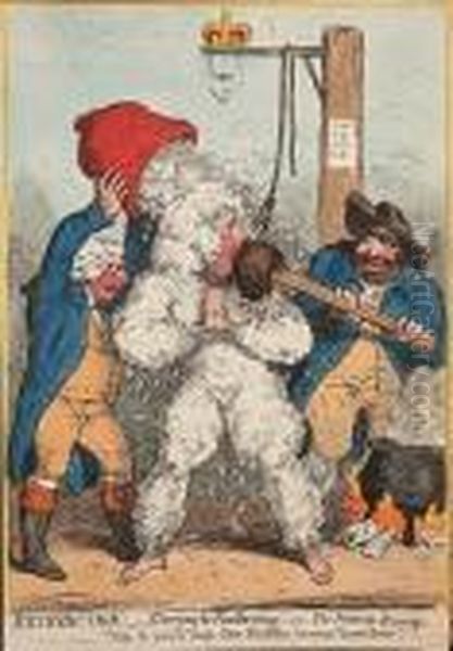 Retribution; - Tarring & Feathering; - Or - The Patriots Revenge Oil Painting by James Gillray