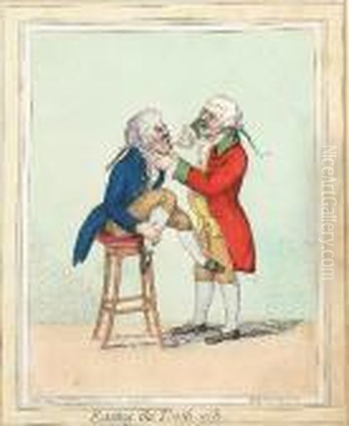 Easing The Tooth-ach. Oil Painting by James Gillray