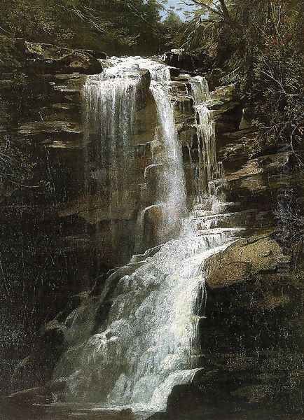 Waterfall Oil Painting by Homer Dodge Martin