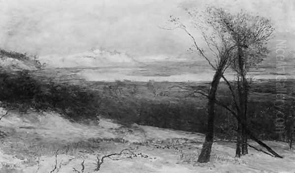 Behind Dunes, Lake Ontario Oil Painting by Homer Dodge Martin