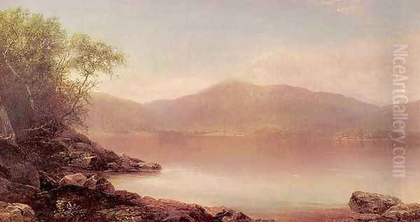 View of Lake George from Long Island Oil Painting by Homer Dodge Martin