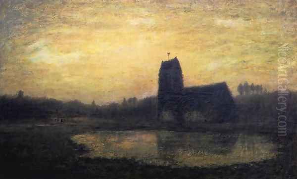 Criqueboeuf Church Oil Painting by Homer Dodge Martin