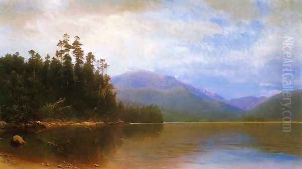 Saranac Lake Oil Painting by Homer Dodge Martin