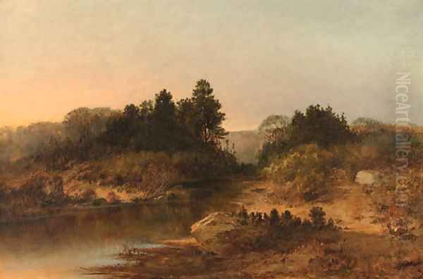 The River at Dusk Oil Painting by Homer Dodge Martin