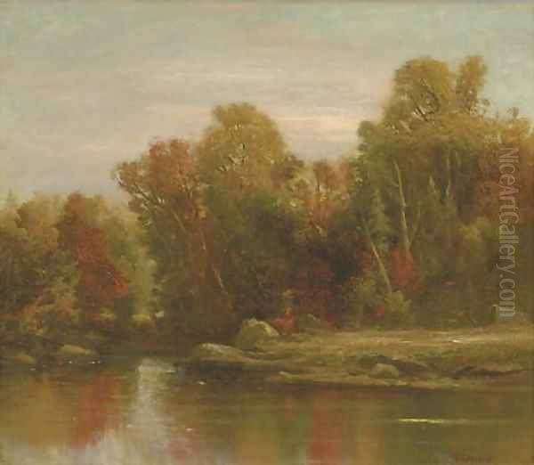 Autumn in the Adirondacks Oil Painting by Homer Dodge Martin