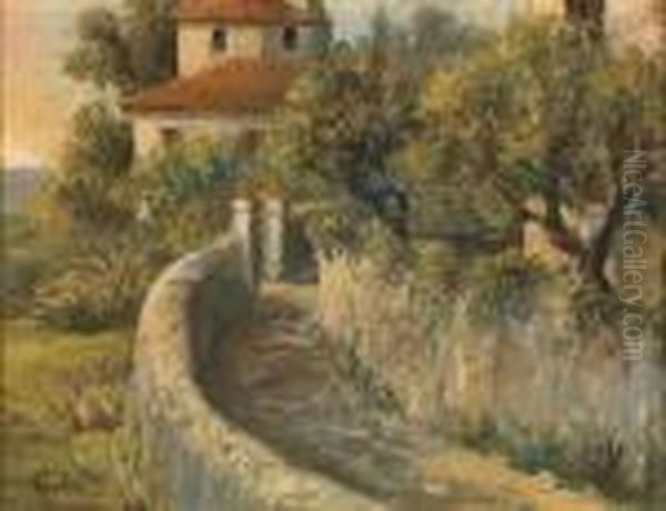 Italian Landscape Oil Painting by Francesco Gioli