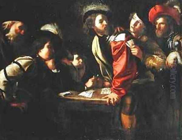 Soldiers Playing Cards Oil Painting by Bartolomeo Manfredi