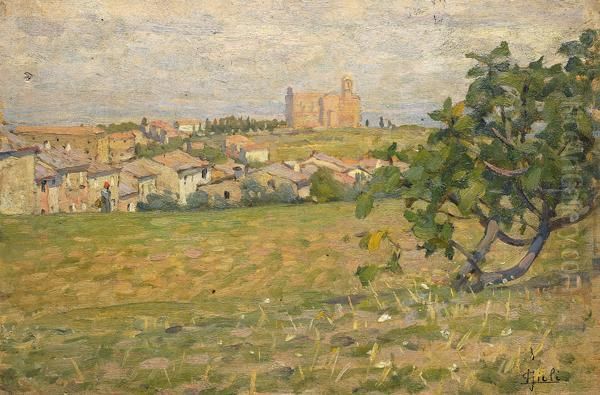 Paesaggio Senese Oil Painting by Luigi Gioli