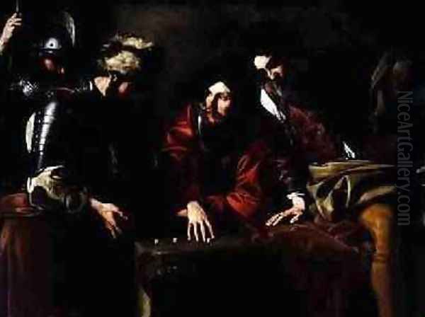 Soldiers Gambling Oil Painting by Bartolomeo Manfredi