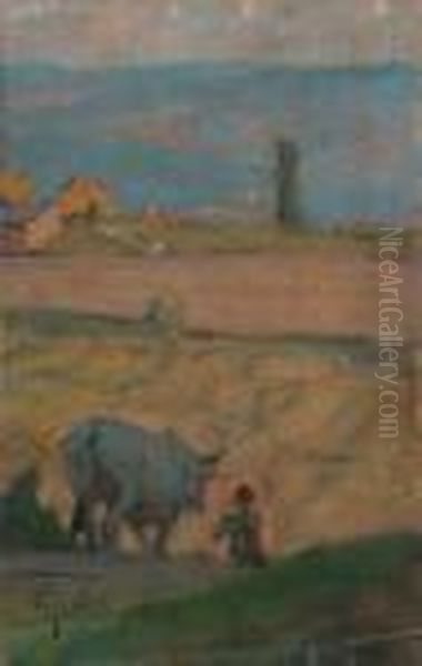 Campagna Toscana Oil Painting by Luigi Gioli