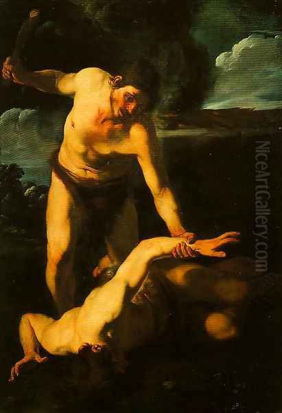 Cain and Abel Oil Painting by Bartolomeo Manfredi