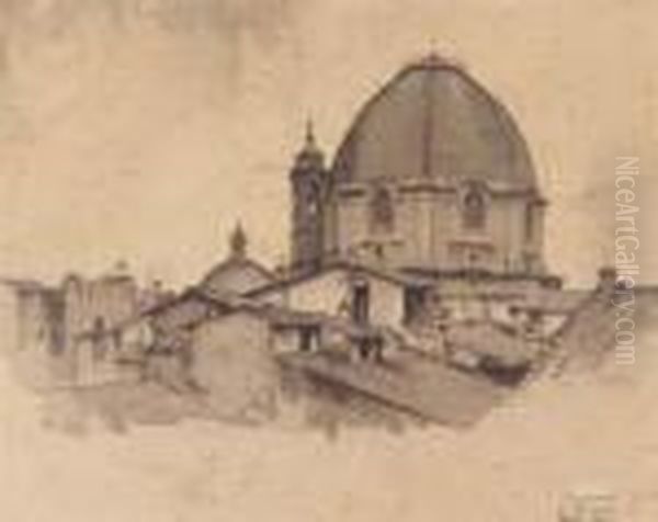 La Basilica Di San Lorenzo A Firenze Oil Painting by Luigi Gioli