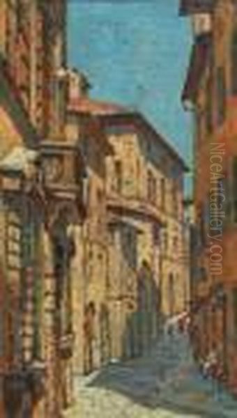 Strada Di Volterra Oil Painting by Luigi Gioli