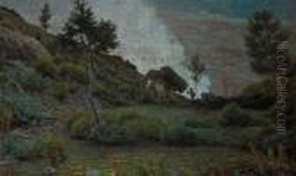 Ritorno Dai Campi Oil Painting by Luigi Gioli