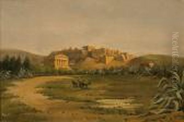 A View Of The Thisseion With Acropolis Beyond Oil Painting by Luigi Gioli