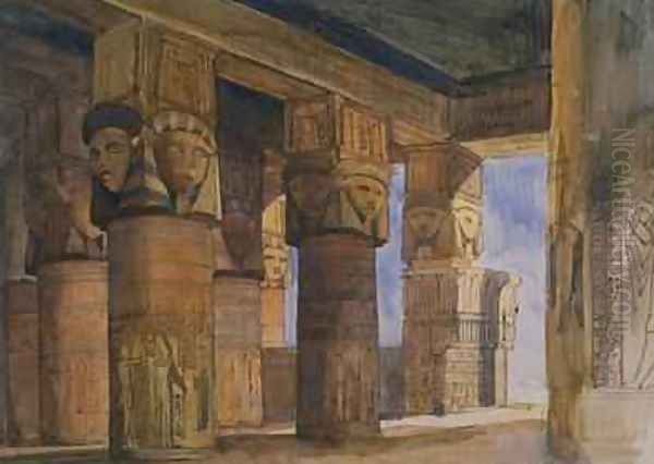 Temple of Denderah Upper Egypt Oil Painting by William James Muller