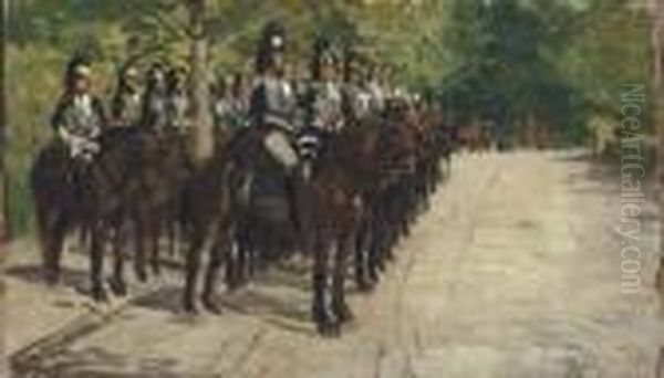 The Mounted Guards Oil Painting by Luigi Gioli