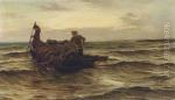 Bringing In The Nets Oil Painting by Luigi Gioli