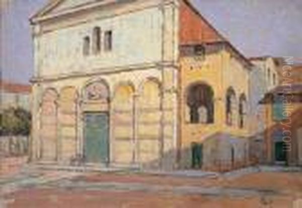 Scorcio Di Chiesa Oil Painting by Luigi Gioli