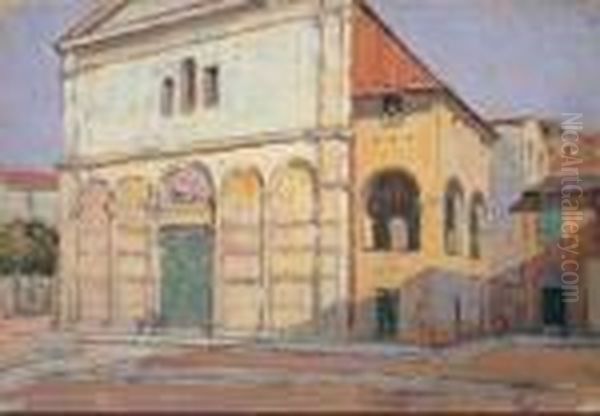 Scorcio Di Chiesa Oil Painting by Luigi Gioli