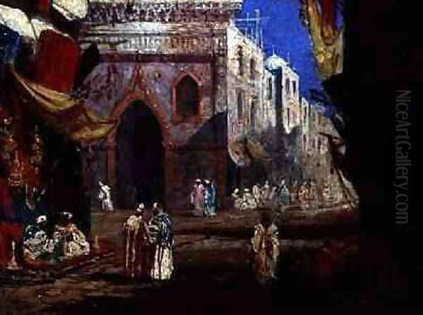 A Street in Cairo 1841 Oil Painting by William James Muller