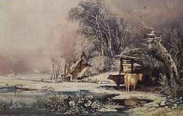 A Lowering day in winter 1838 Oil Painting by William James Muller