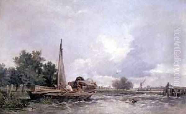 On the Medway Oil Painting by William James Muller