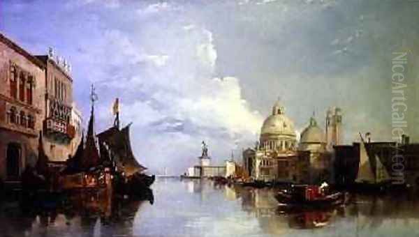 The Grand Canal with the Church of Santa Maria Della Salute Venice Oil Painting by William James Muller