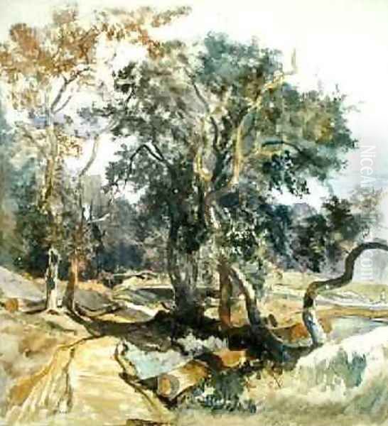 A Woodland Track Oil Painting by William James Muller