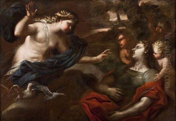 Venere E Adone Oil Painting by Luca Giordano