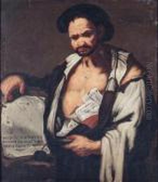 Democritus Oil Painting by Luca Giordano