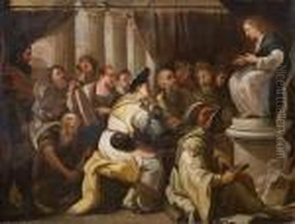 Gesu Tra I Dottori Oil Painting by Luca Giordano