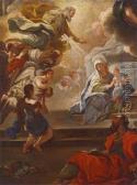 Dieheilsgeschichtliche Bestimmung Der Jungfrau Maria Oil Painting by Luca Giordano